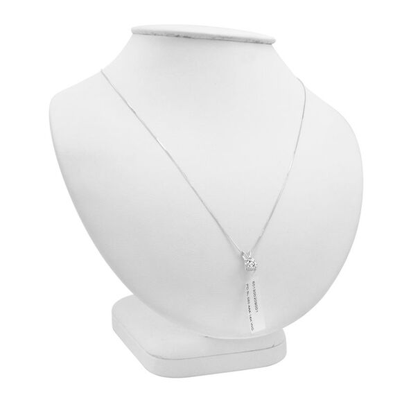 AGS Certified 3/8 ct Diamond Solitaire Pendant in 14K White Gold